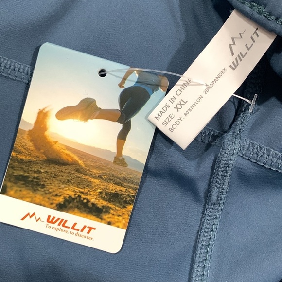 Willit Sports NWT Teal Blue Pull-On Stretch Running Shorts size XXL - Picture 8 of 9